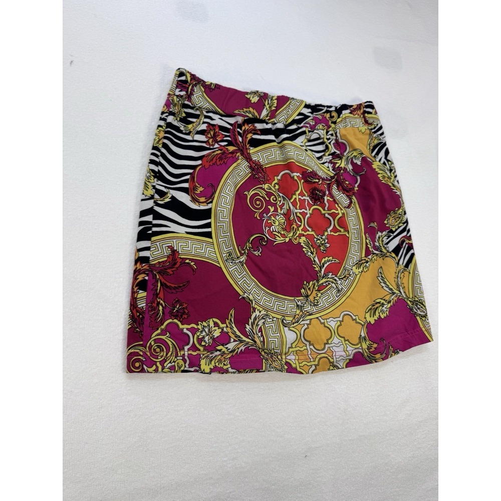 Like An Angel Women’s XL Mini Skirt Baroque Zebra Print Stretch‎ Pull On - Picture 11 of 16